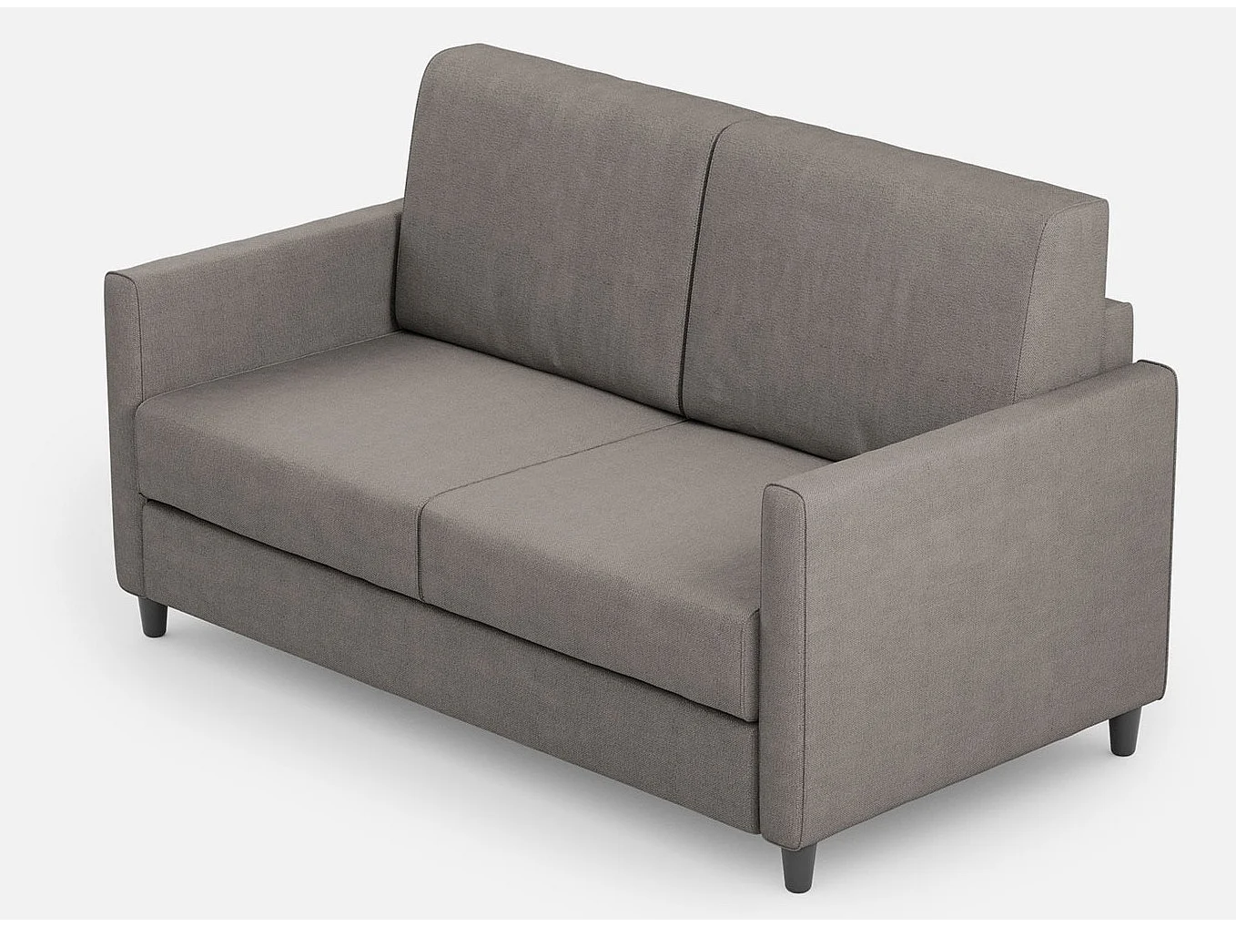 Sofá italiano moderno recto de tela gris Korane - 3 tamaños-Talla 138 cm