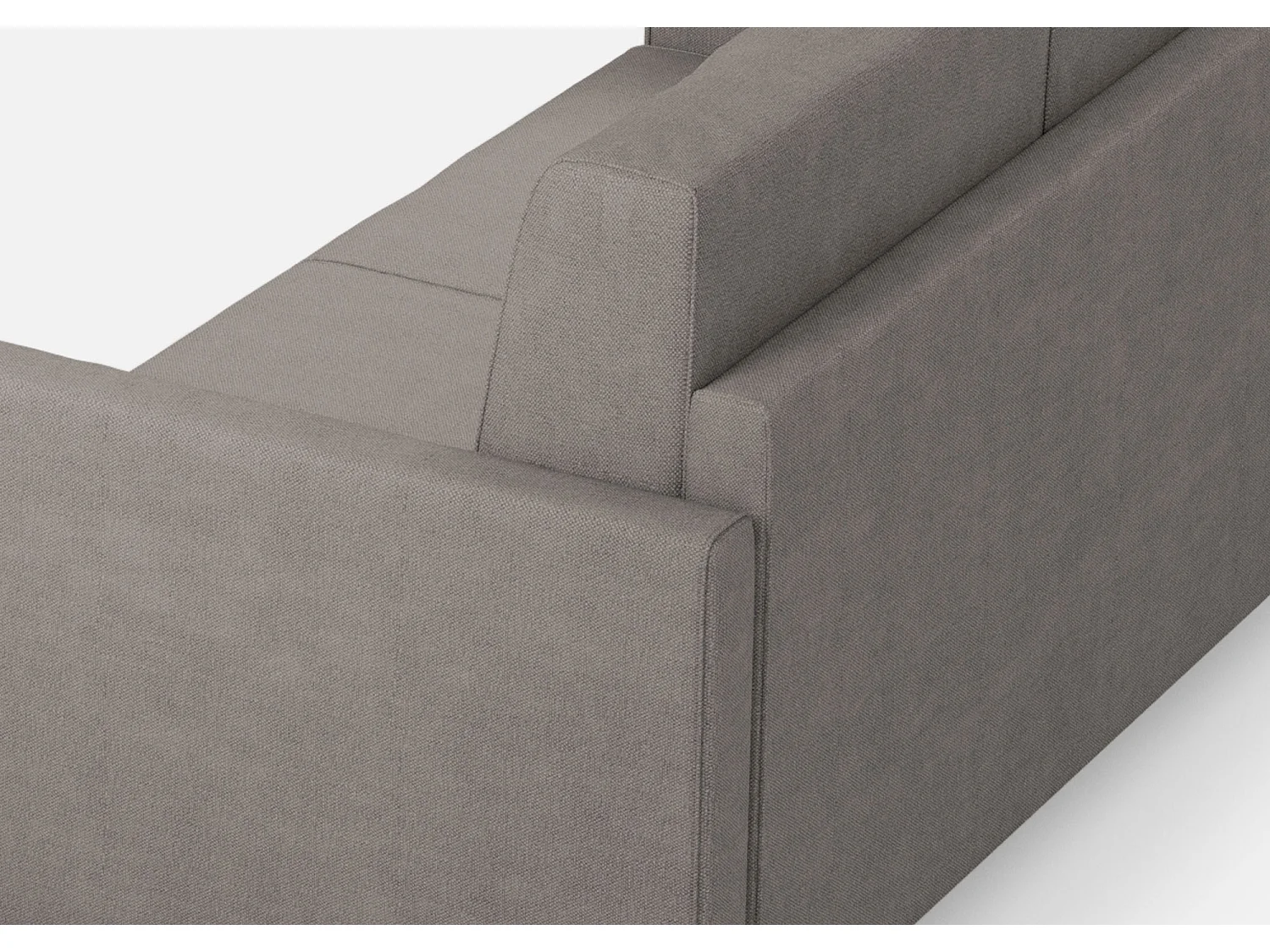 Sofá italiano moderno recto de tela gris Korane - 3 tamaños-Talla 138 cm