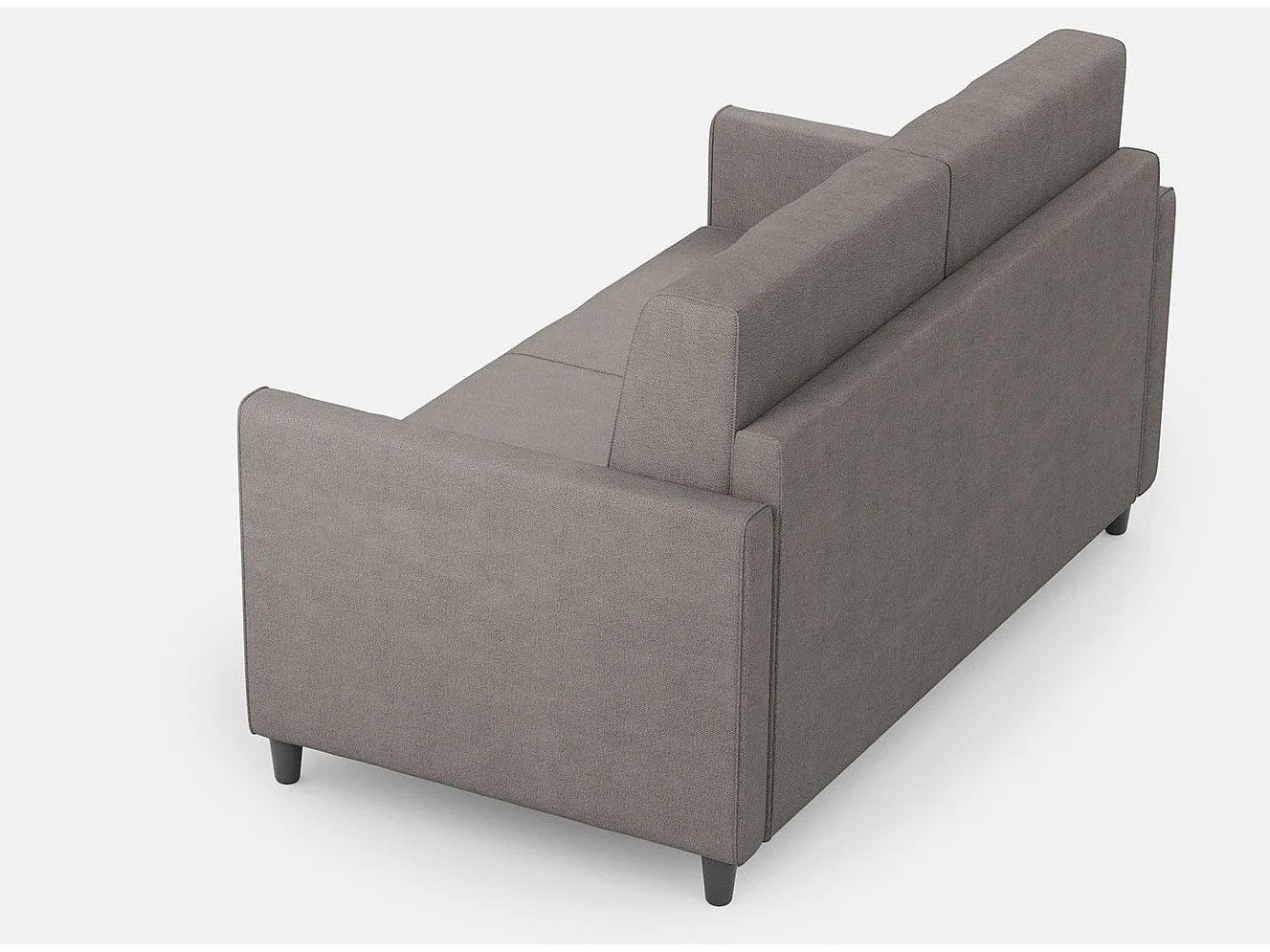 Moderne Italiaanse rechte bank grijze stof Korane - 3 maten-Maat 138cm