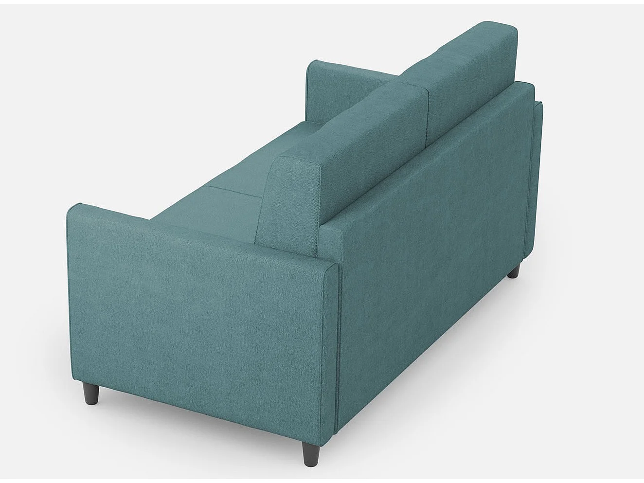 Sofá recto italiano moderno en tela azul petróleo Korane - 3 tamaños-Talla 158 cm