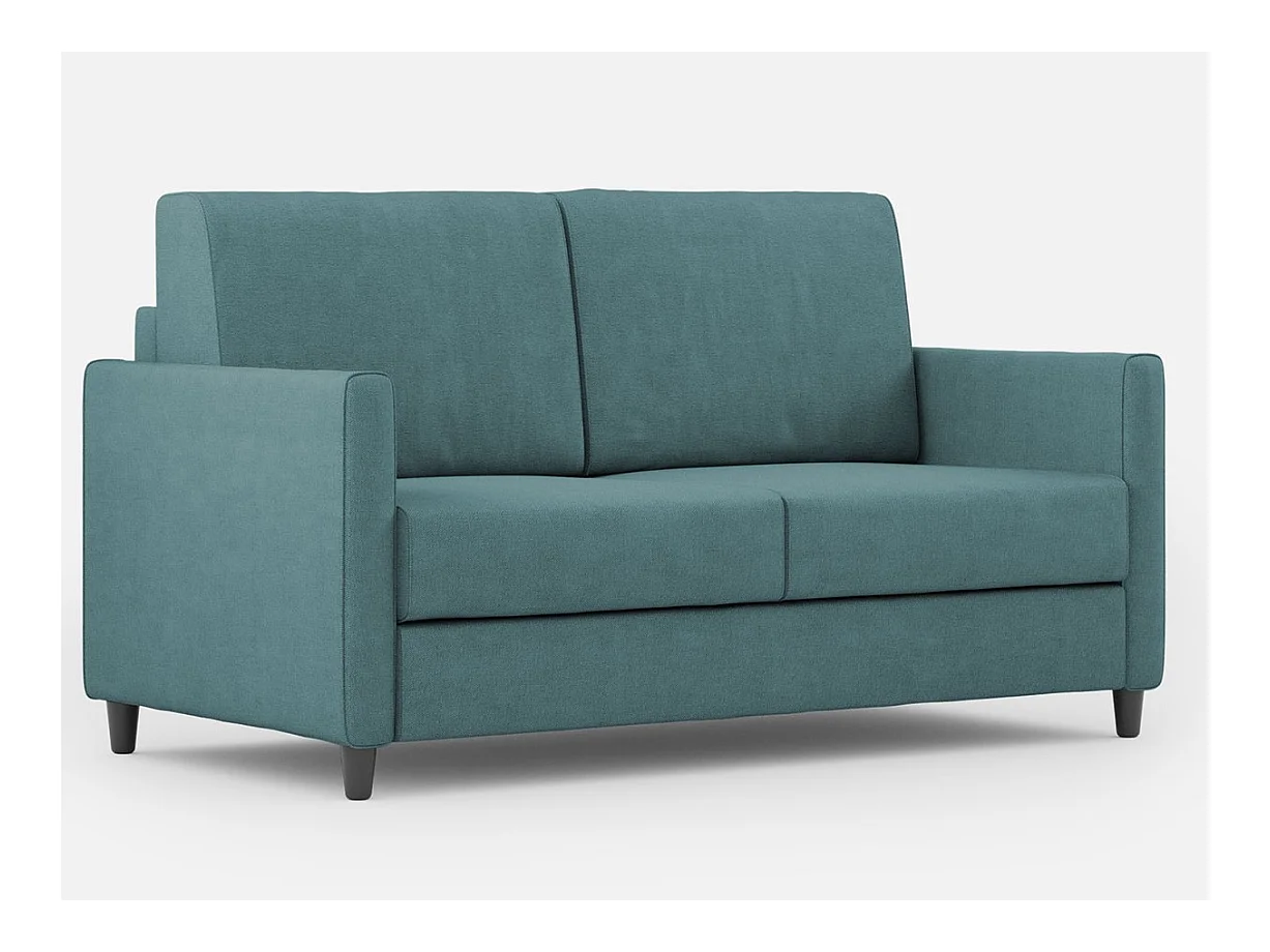 Canapé droit moderne italien tissu bleu pétrole Korane - 3 tailles-Taille 158 cm