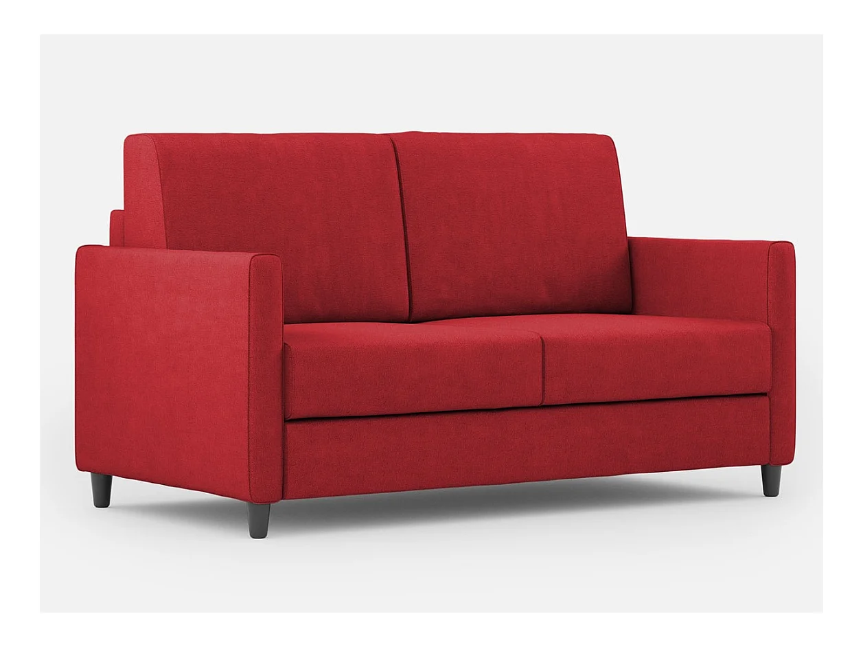 Canapé droit moderne italien tissu rouge Korane - 3 tailles-Taille 138 cm