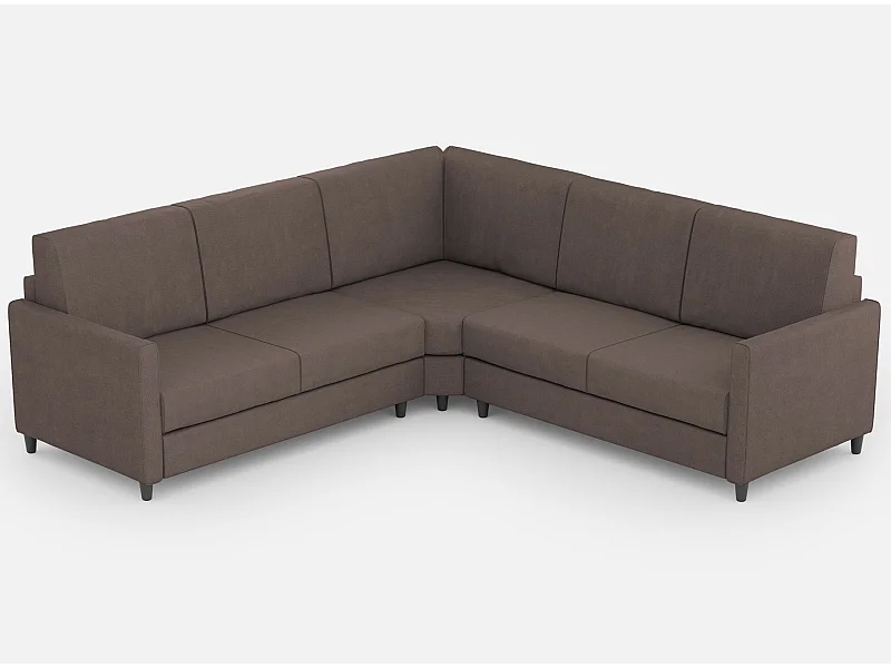 Canapé d'angle moderne italien tissu marron Korane - 5 tailles-Taille 241x241 cm