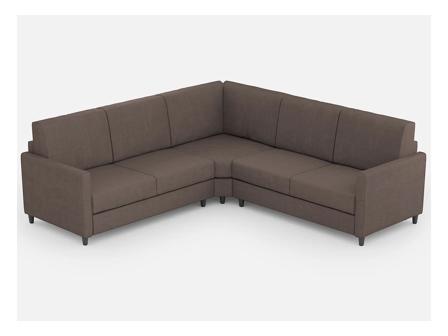 Canapé d'angle moderne italien tissu marron Korane - 5 tailles-Taille 241x241 cm
