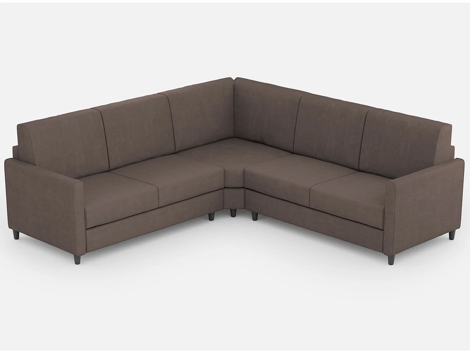 Canapé d'angle moderne italien tissu marron Korane - 5 tailles-Taille 241x241 cm