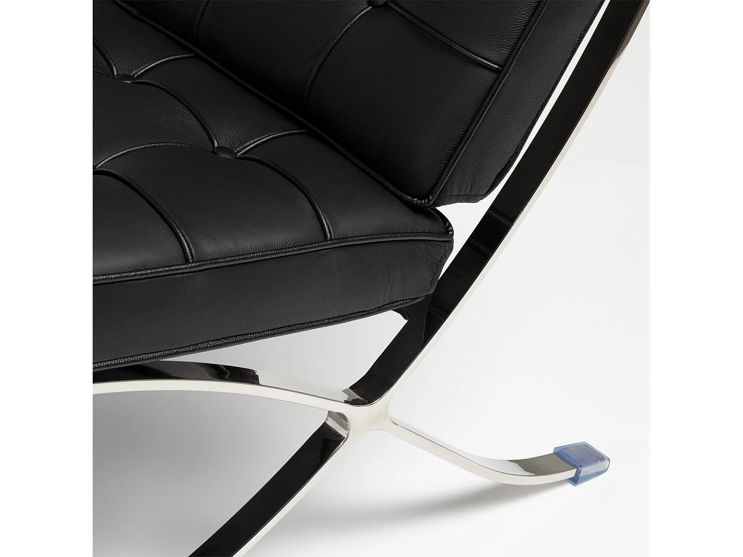 Canapé design 2 places cuir capitonné noir Barka