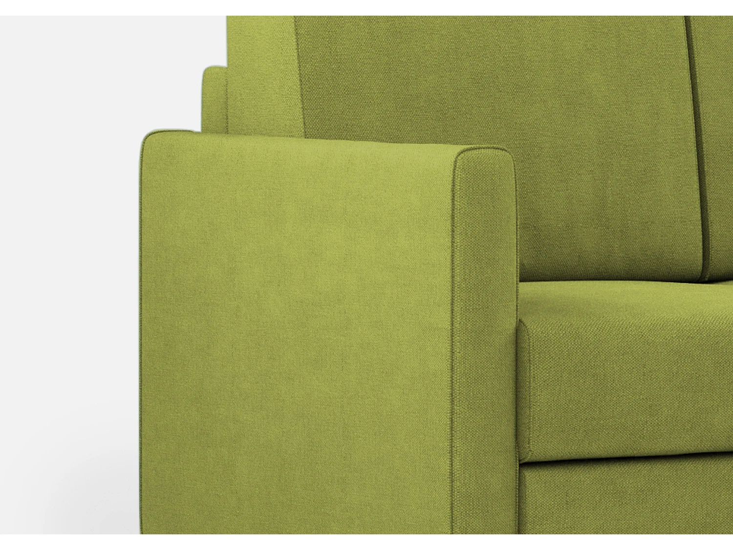 Canapé droit moderne italien tissu vert pistache Korane - 3 tailles-Taille 138 cm