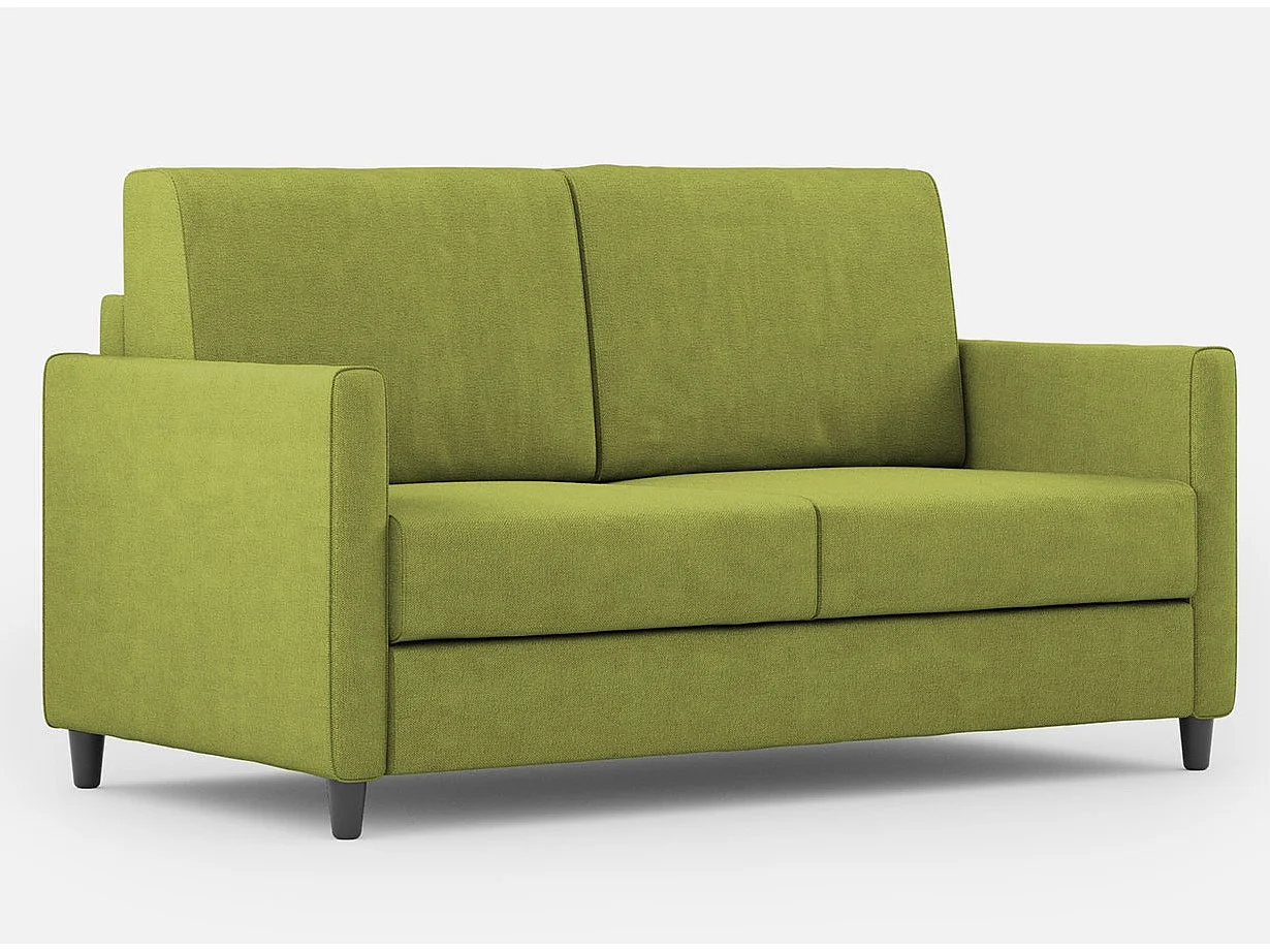 Sofá italiano moderno recto en tela verde pistacho Korane - 3 tamaños-Talla 138 cm