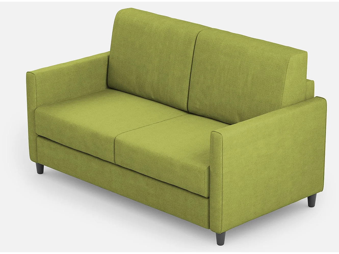 Sofá italiano moderno recto en tela verde pistacho Korane - 3 tamaños-Talla 138 cm