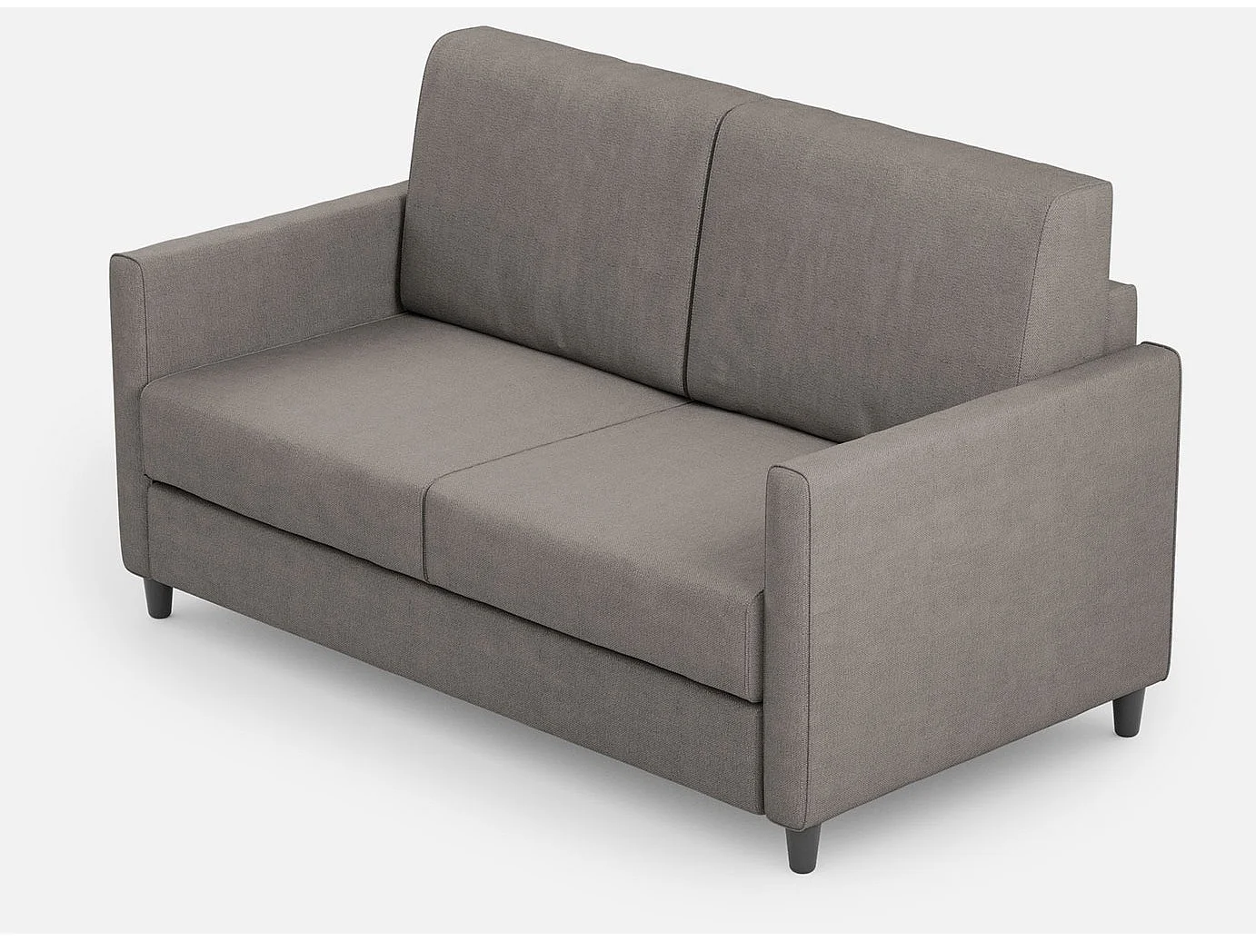 Canapé droit moderne italien tissu gris Korane - 3 tailles-Taille 158 cm