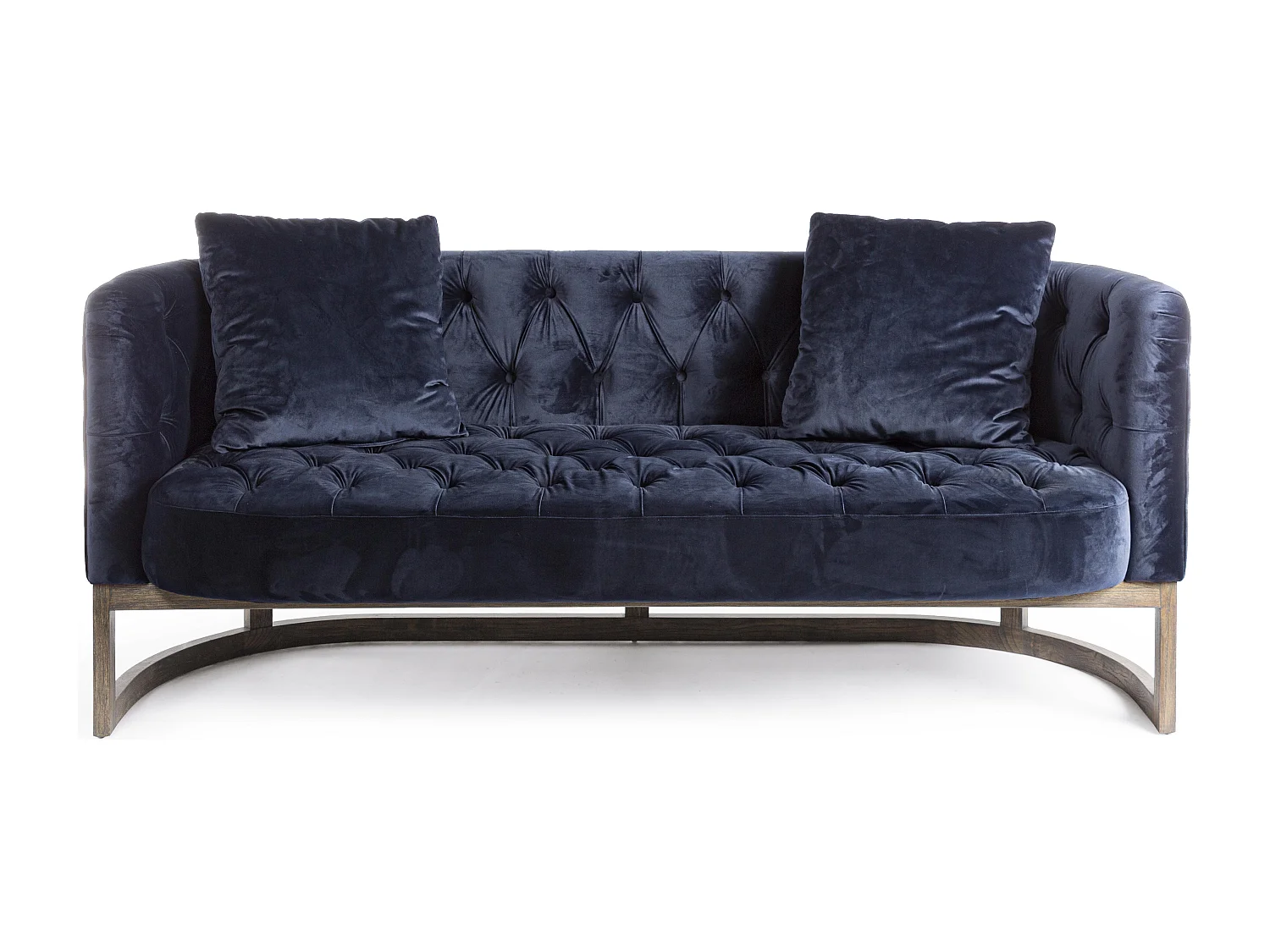 Canapé en polyester matelassé bleu 3 places Mila