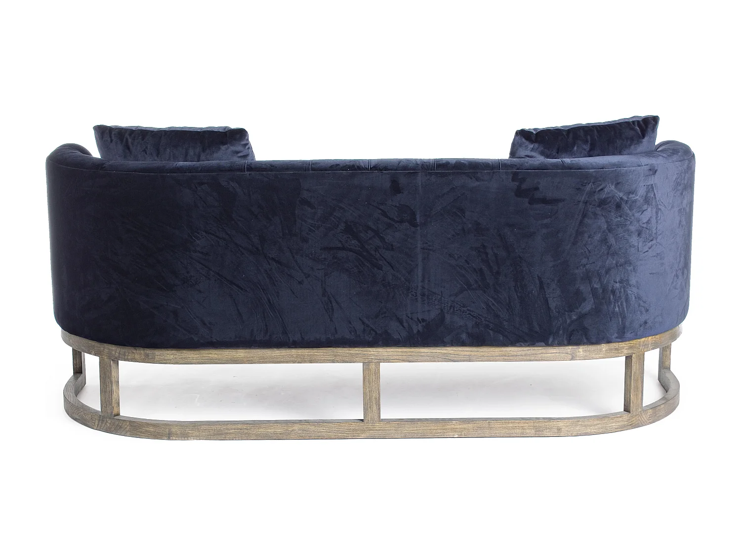 Canapé en polyester matelassé bleu 3 places Mila