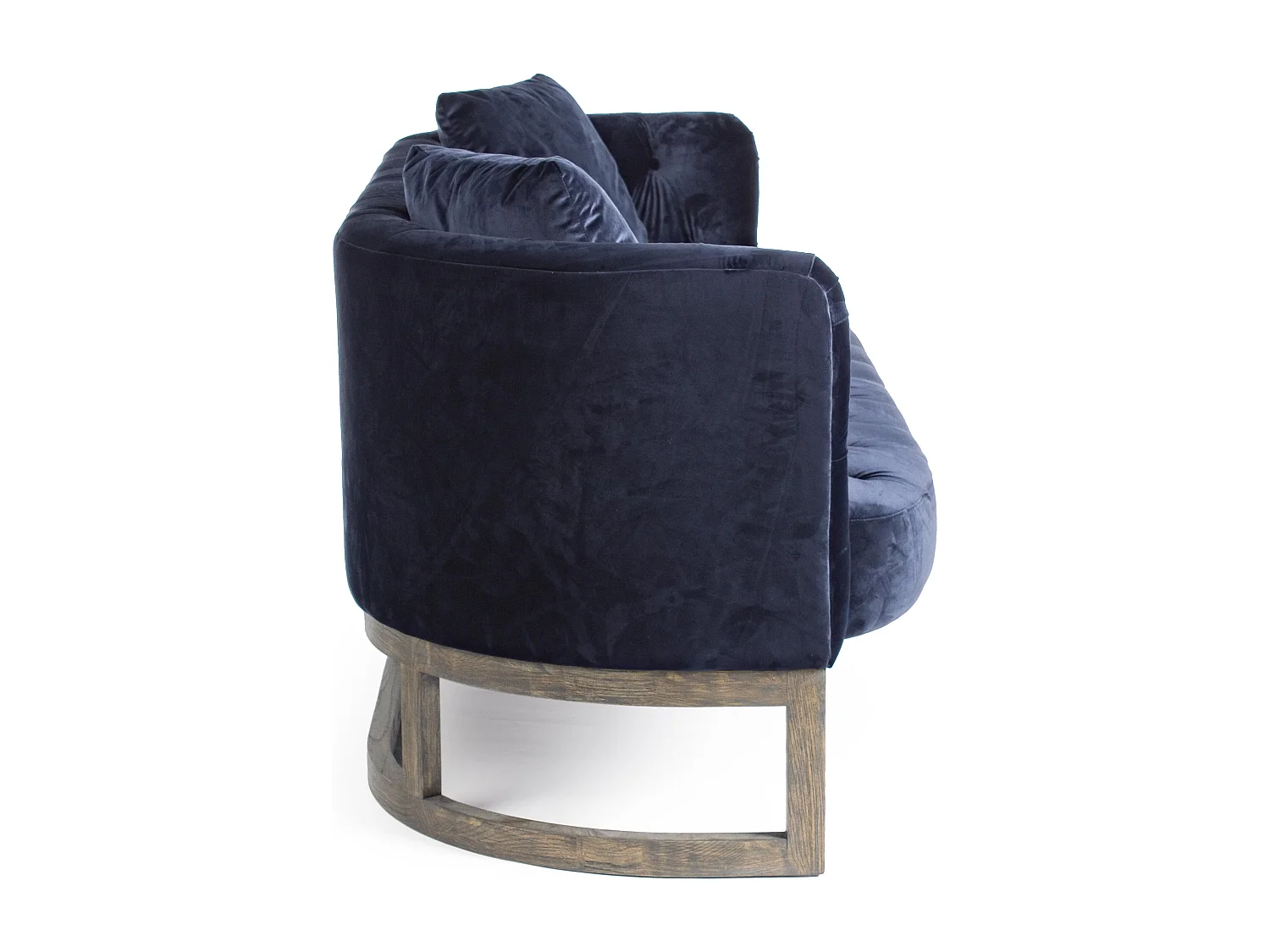 Canapé en polyester matelassé bleu 3 places Mila