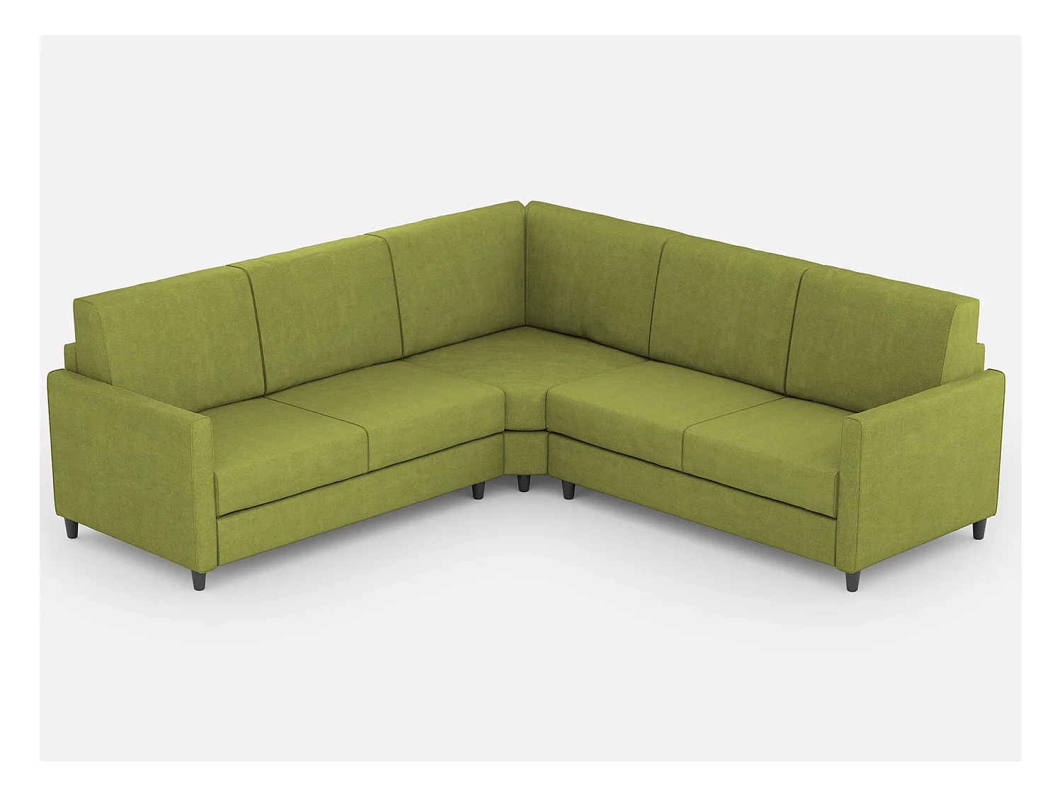 Canapé d'angle moderne italien tissu vert pistache Korane - 5 tailles-Taille 281x241 cm
