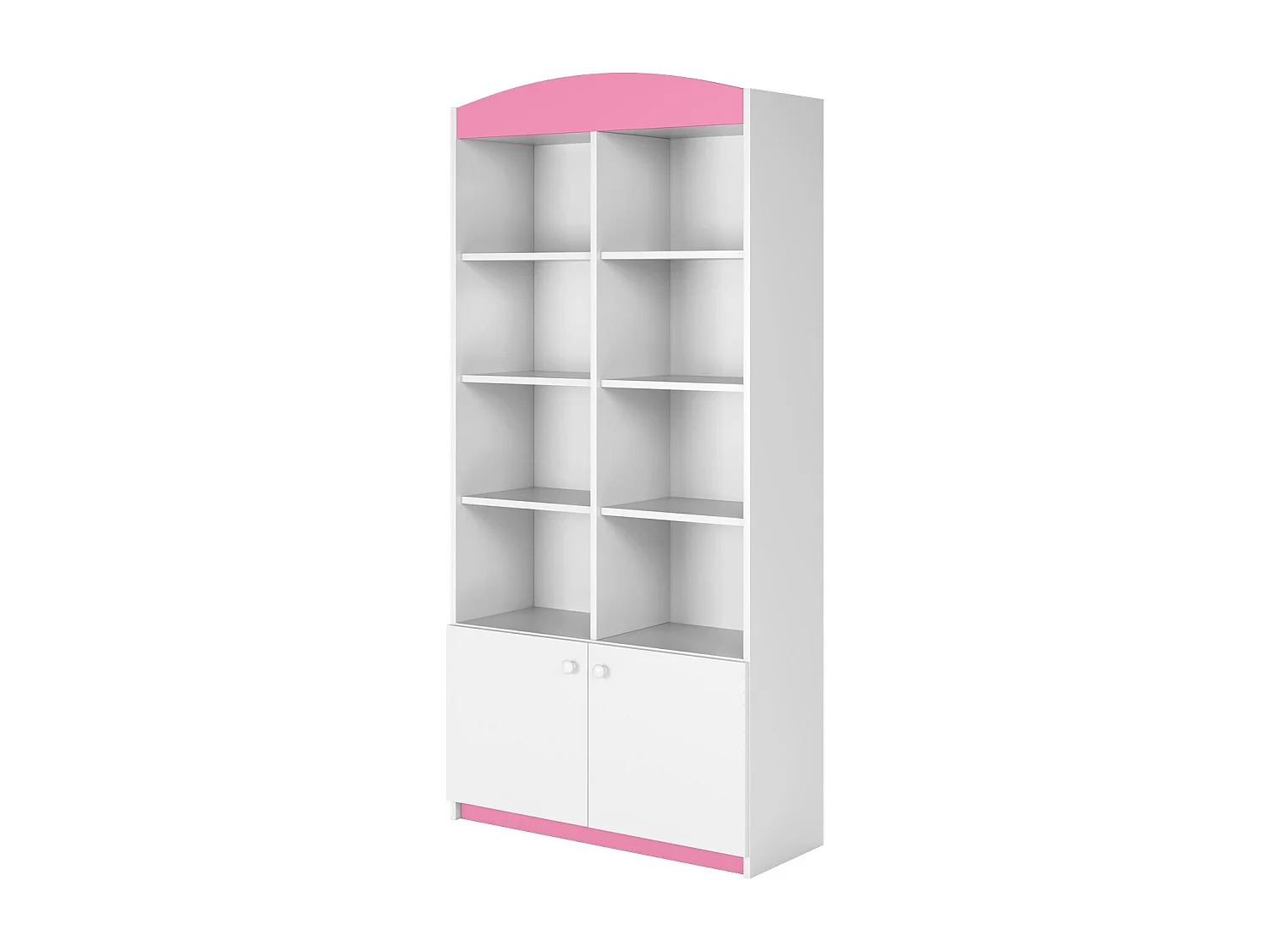 Librería Drimy blanca y rosa 90 cm