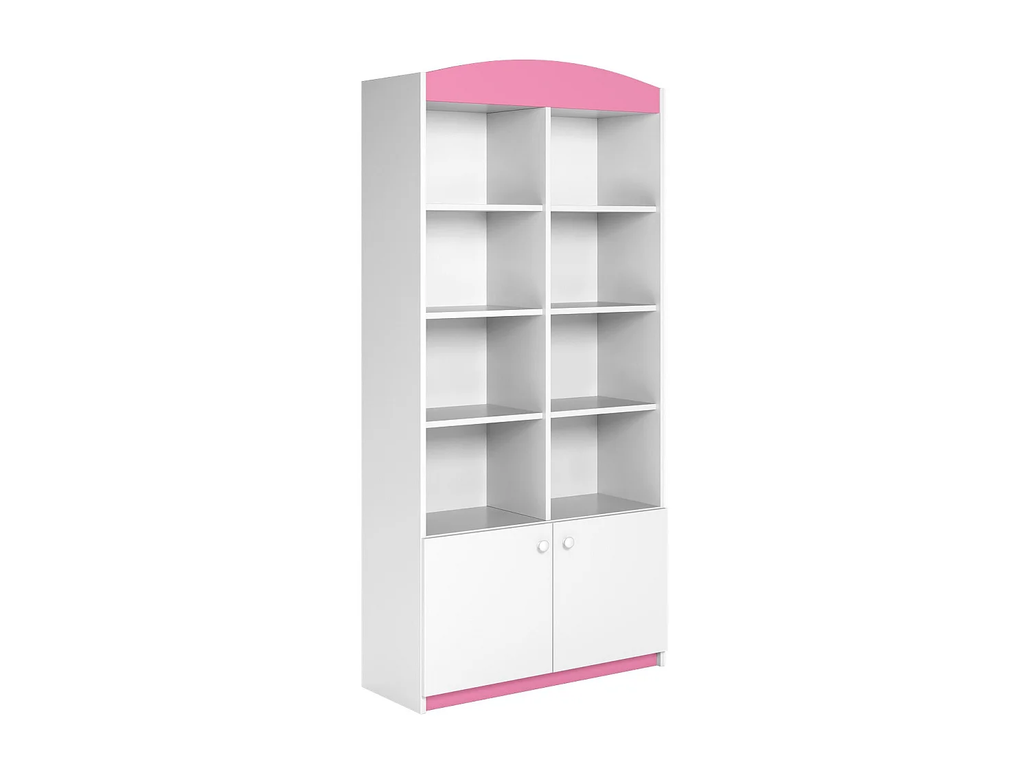 Bibliothèque blanche et rose Drimy 90cm