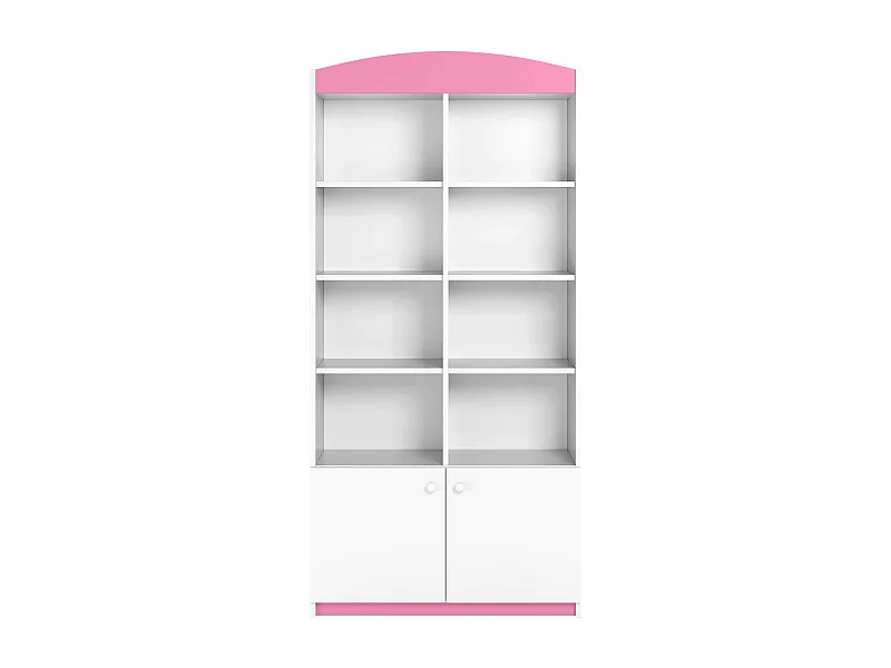 Bibliothèque blanche et rose Drimy 90cm