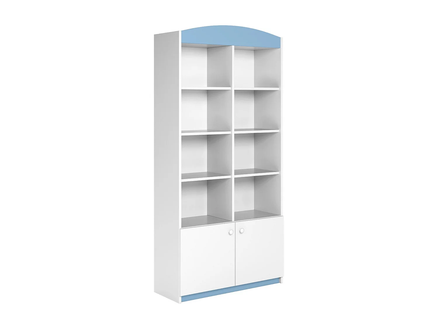 Bibliothèque blanche et bleu Drimy 90cm