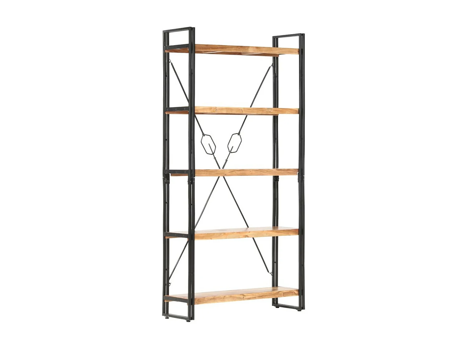 Bibliothèque 5 niveaux 90x30x180 Bois solide de d'acacia