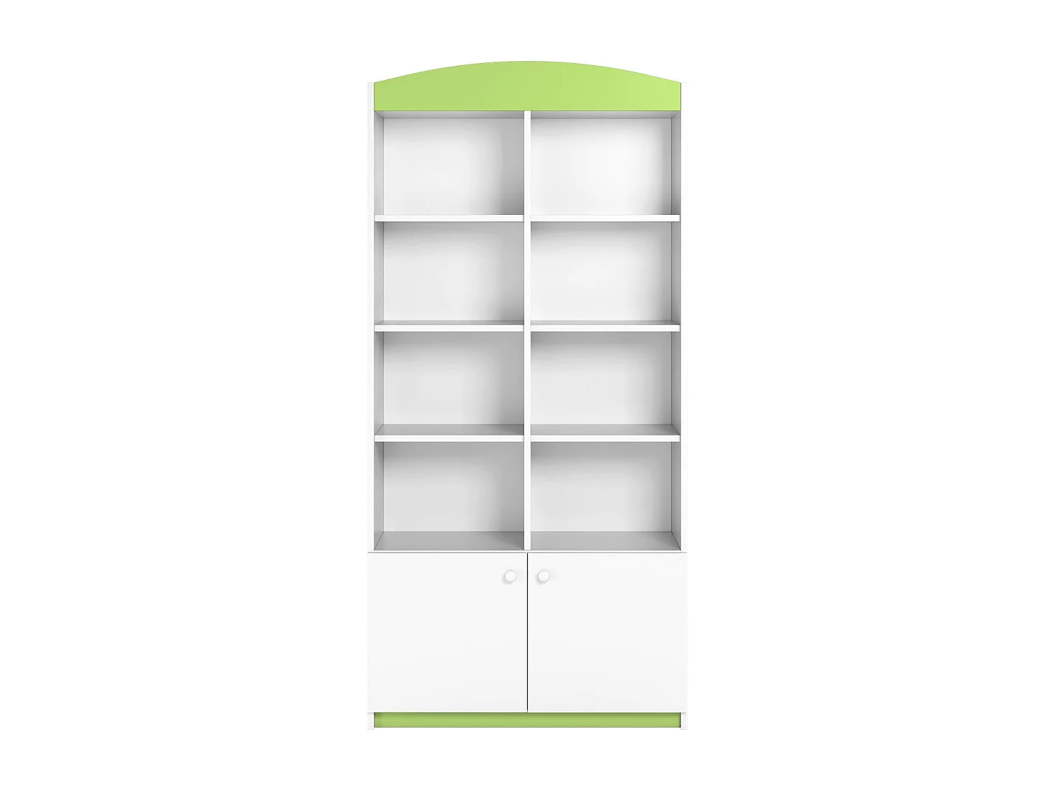 Bibliothèque blanche et vert Drimy 90cm
