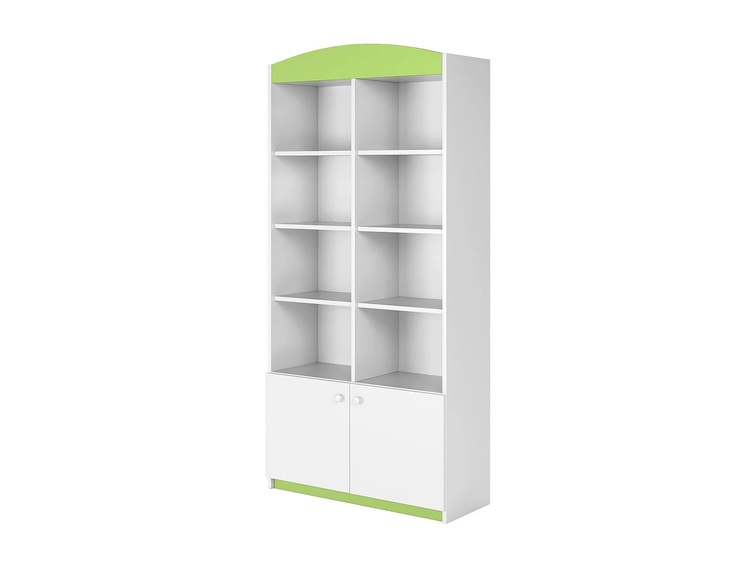 Bibliothèque blanche et vert Drimy 90cm