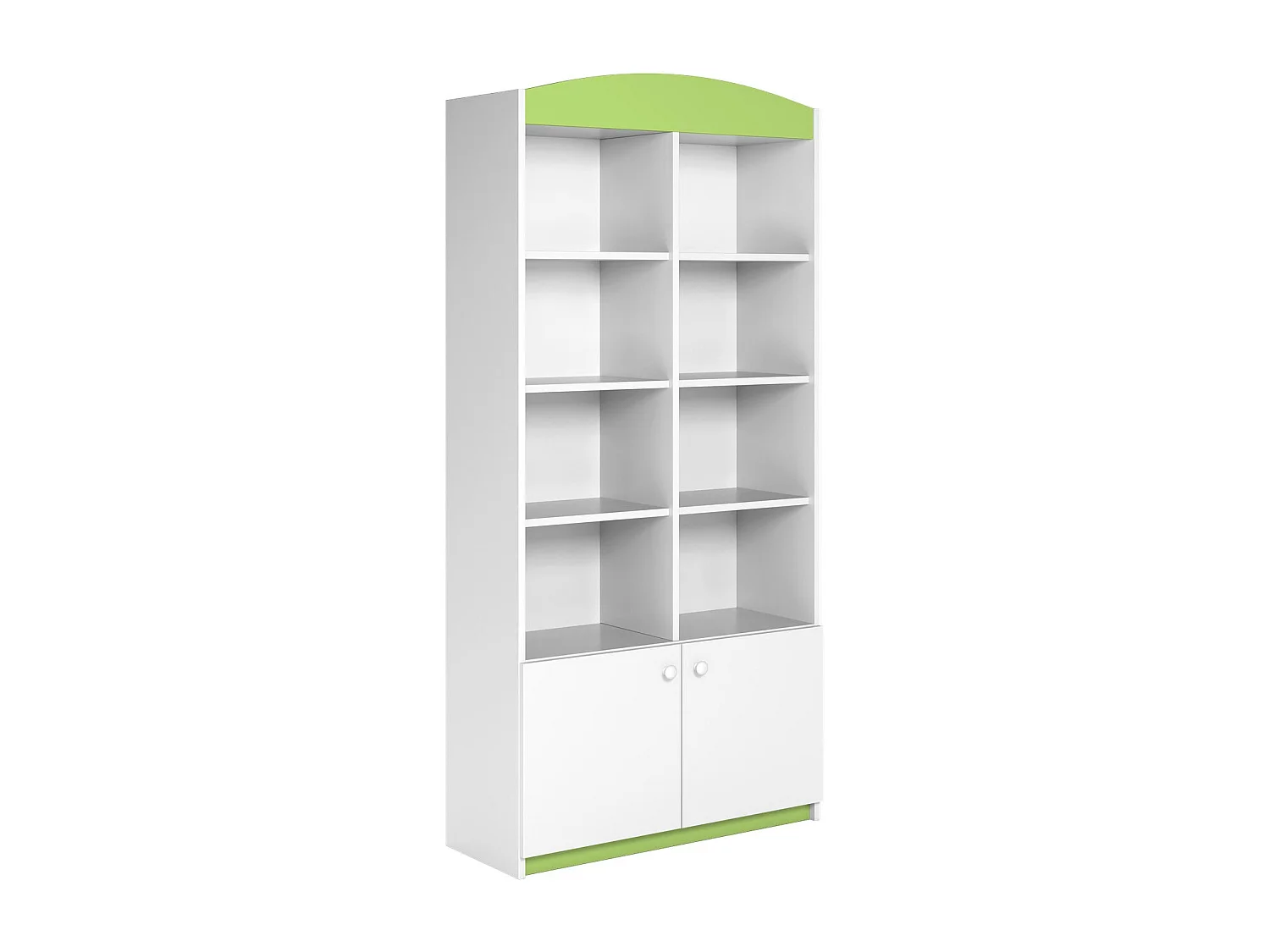 Bibliothèque blanche et vert Drimy 90cm
