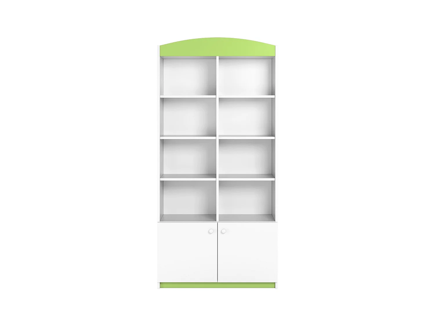 Bibliothèque blanche et vert Drimy 90cm