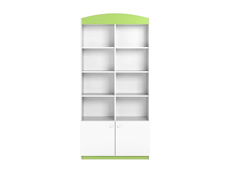 Bibliothèque blanche et vert Drimy 90cm