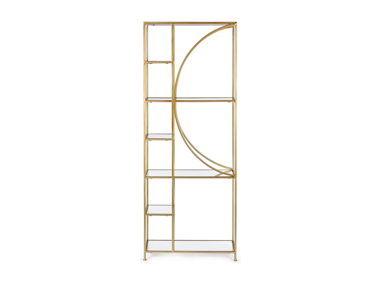 Bibliothèque acier doré 3 niveaux 3 étagères Lebo L 66cm