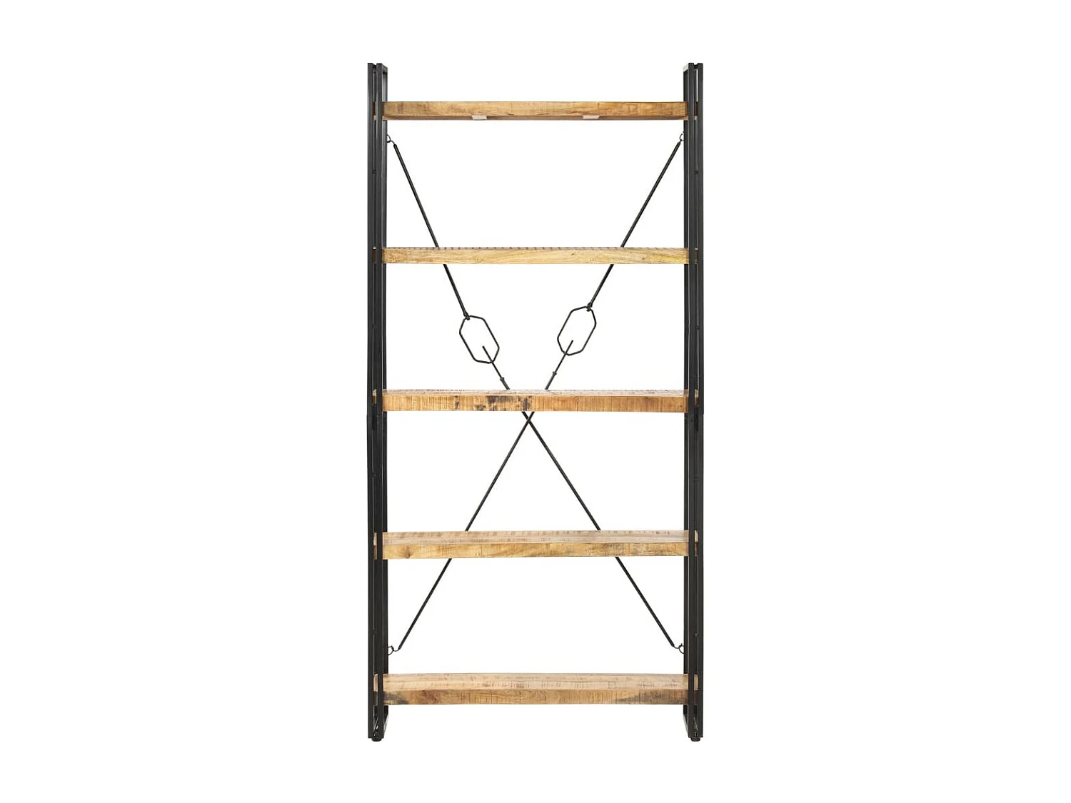 Bibliothèque 5 niveaux 90x30x180 Bois solide de manguier