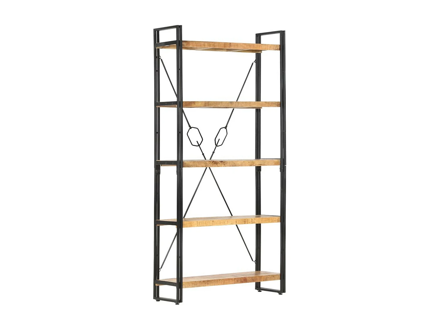 Bibliothèque 5 niveaux 90x30x180 Bois solide de manguier