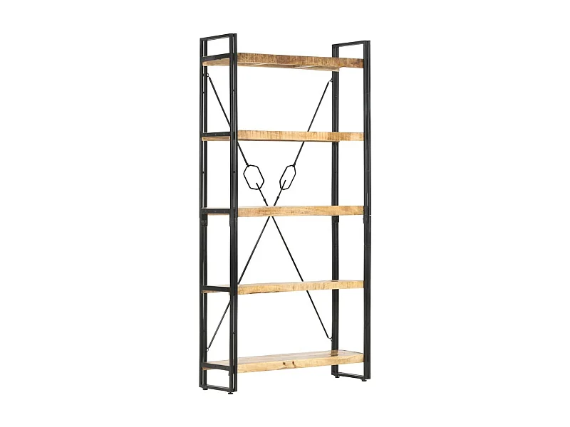 Bibliothèque 5 niveaux 90x30x180 Bois solide de manguier