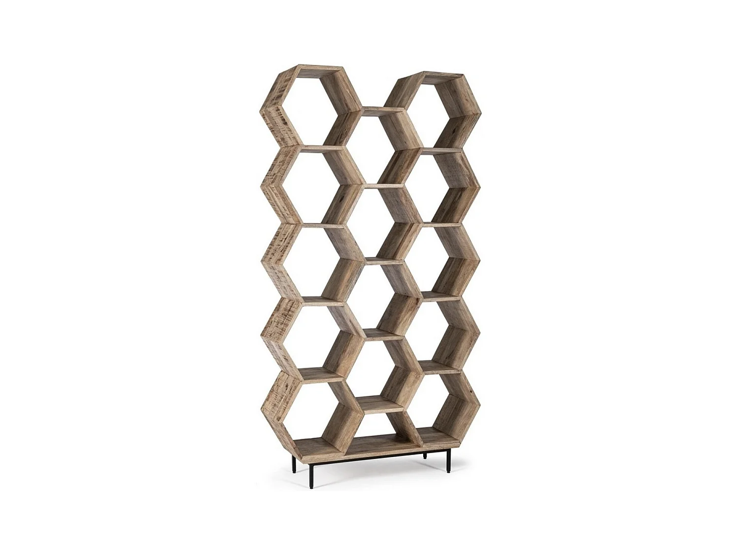 Bibliothèque en bois de manguier ruche naturel Wada 100cm