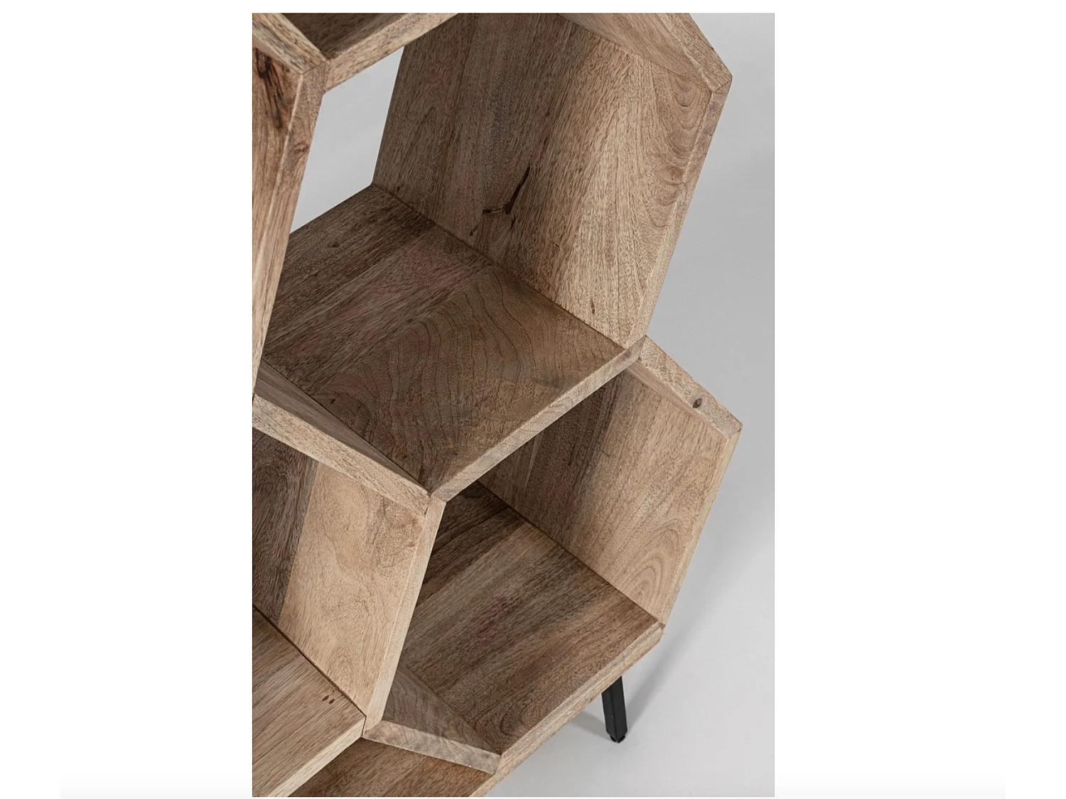 Bibliothèque en bois de manguier ruche naturel Wada 100cm