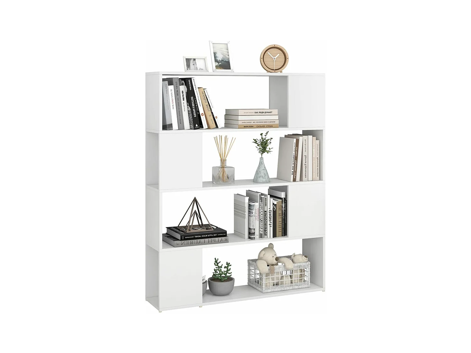 Bibliothèque-Séparateur de pièce Blanc 100x24x124
