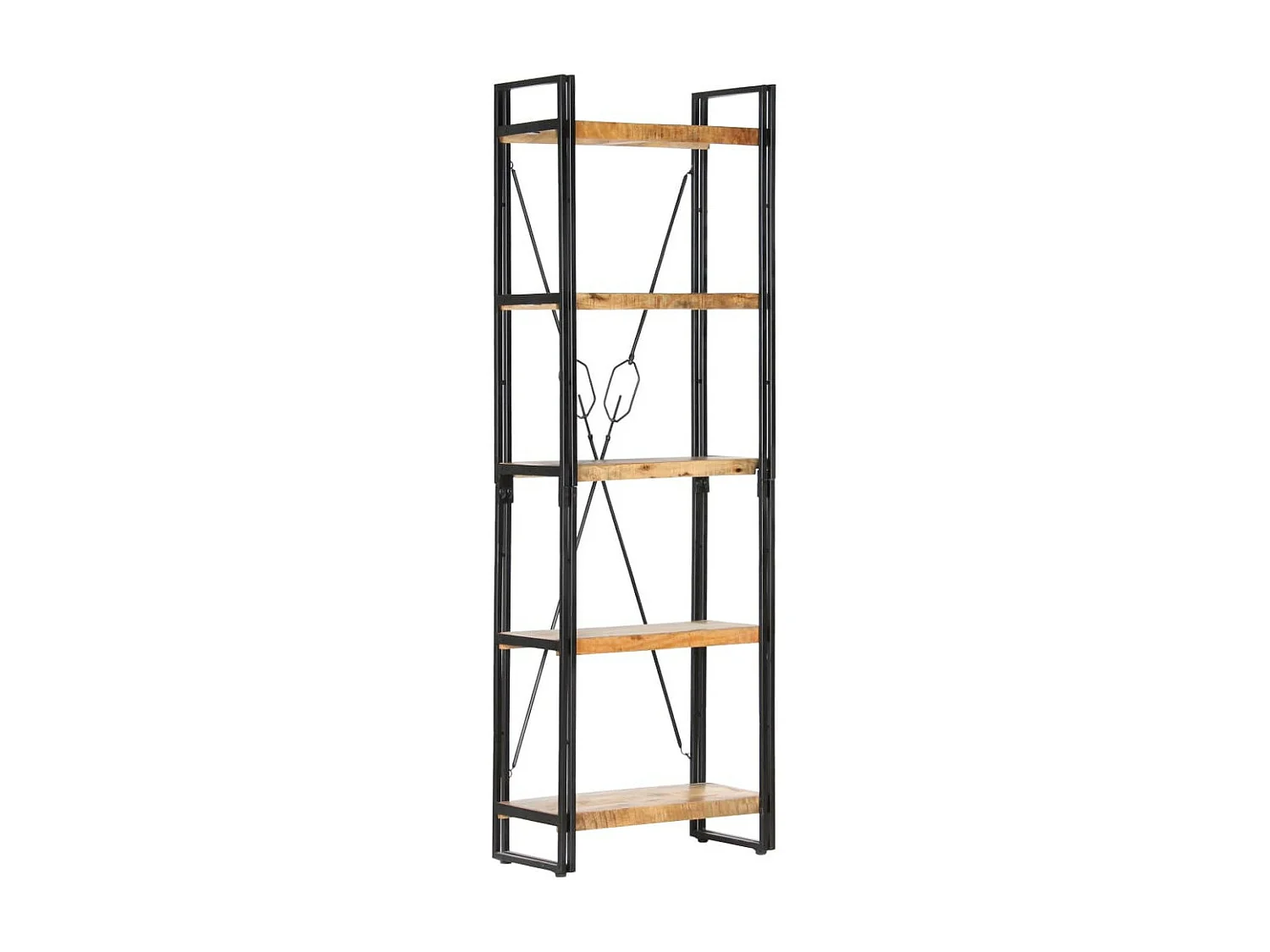 Bibliothèque à 5 niveaux 60x30x180 Bois de manguier solide