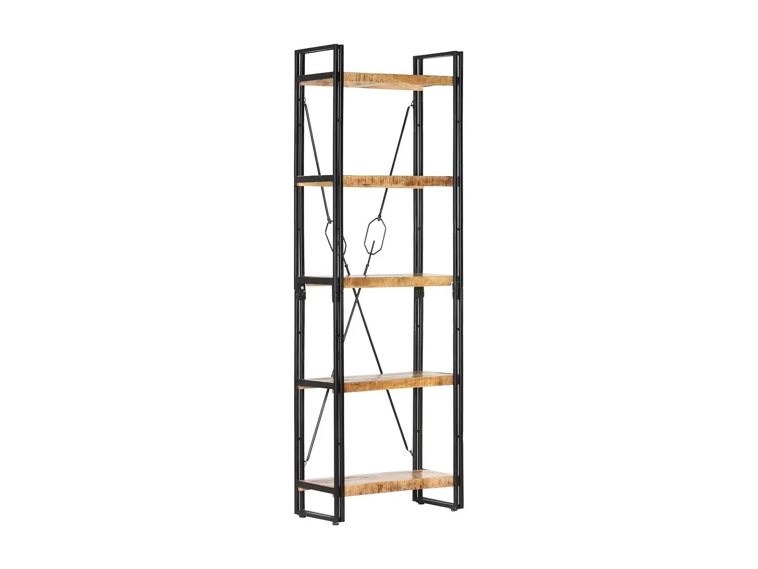 Bibliothèque à 5 niveaux 60x30x180 Bois de manguier solide