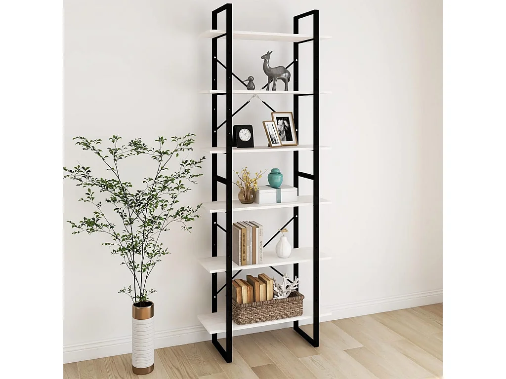 Armoire haute Blanc 80x30x210 Bois de pin solide