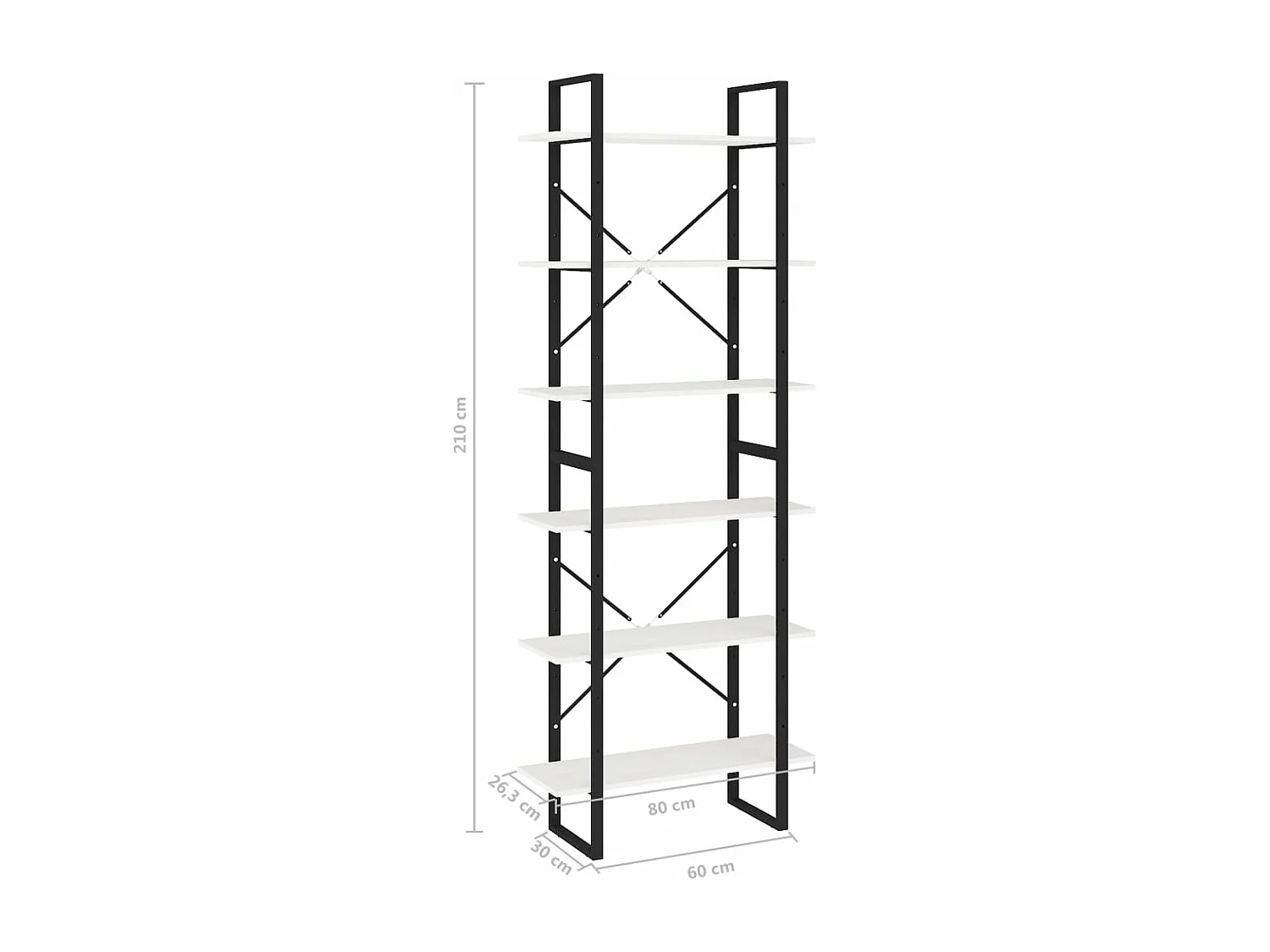 Armoire haute Blanc 80x30x210 Bois de pin solide