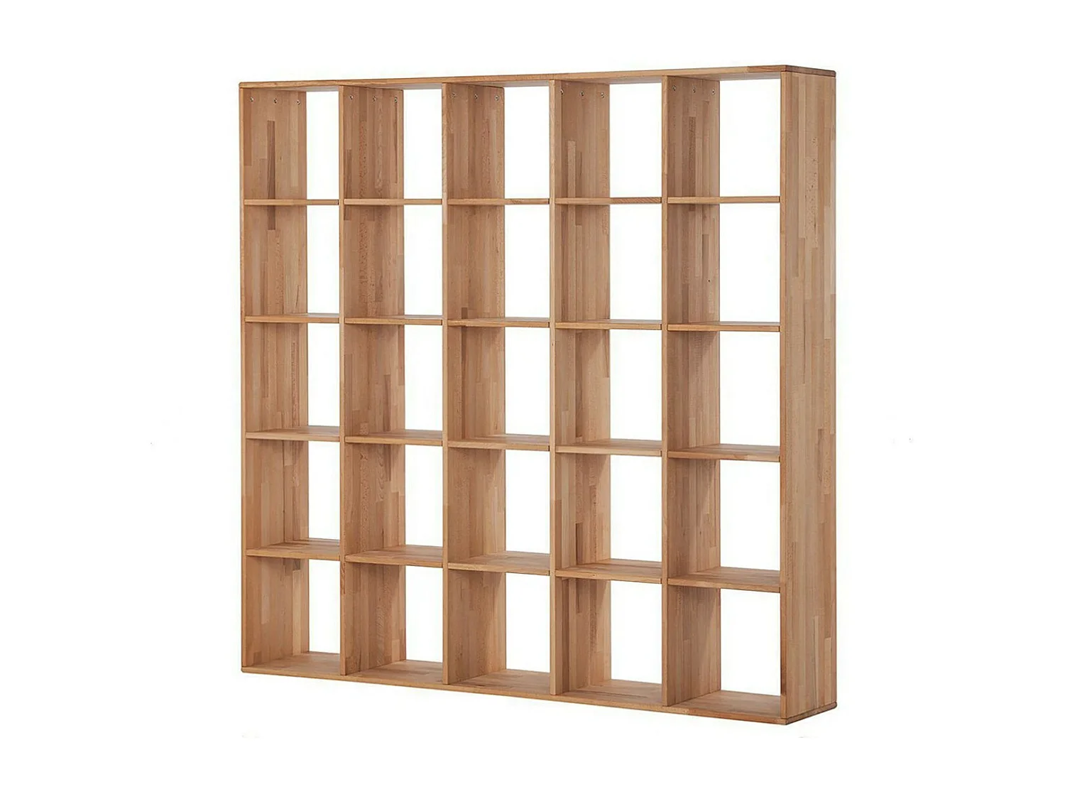 Bibliothèque en bois de chêne massif 25 compartiments Moby 187cm