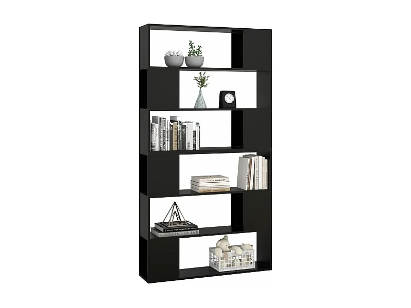 Bibliothèque-Séparateur de pièce Noir 100x24x188
