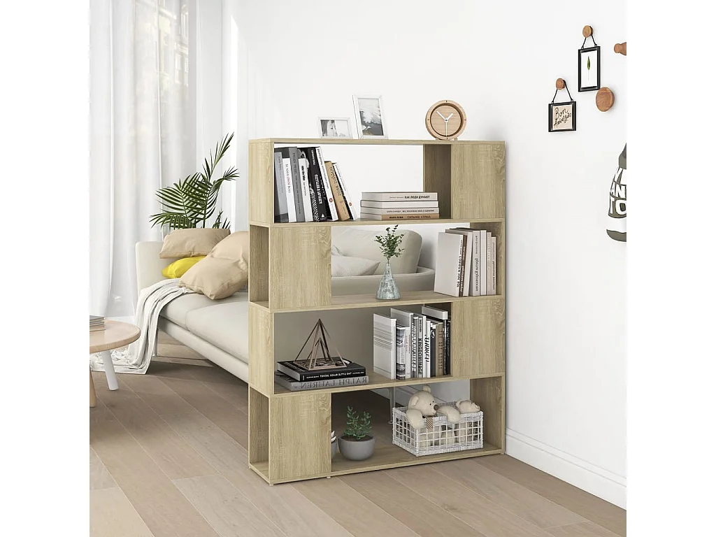 Bibliothèque-Séparateur de pièce Chêne sonoma 100x24x124