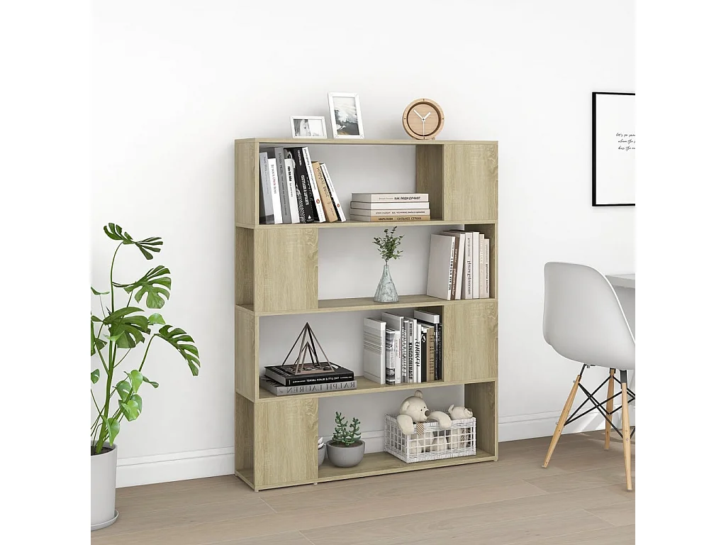 Bibliothèque-Séparateur de pièce Chêne sonoma 100x24x124