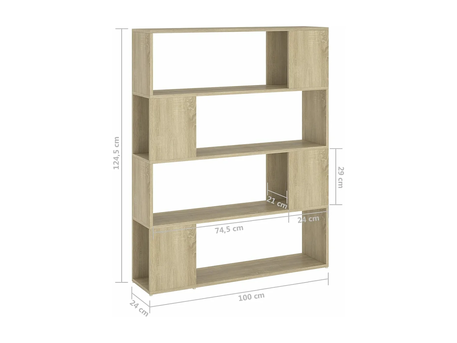 Bibliothèque-Séparateur de pièce Chêne sonoma 100x24x124