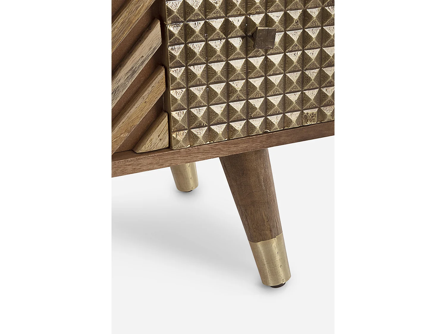 Bibliothèque avec étagères et 2 portes multi matières colorées Doki 100cm