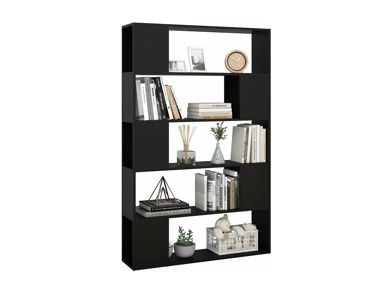 Bibliothèque Séparateur de pièce Noir 100x24x155