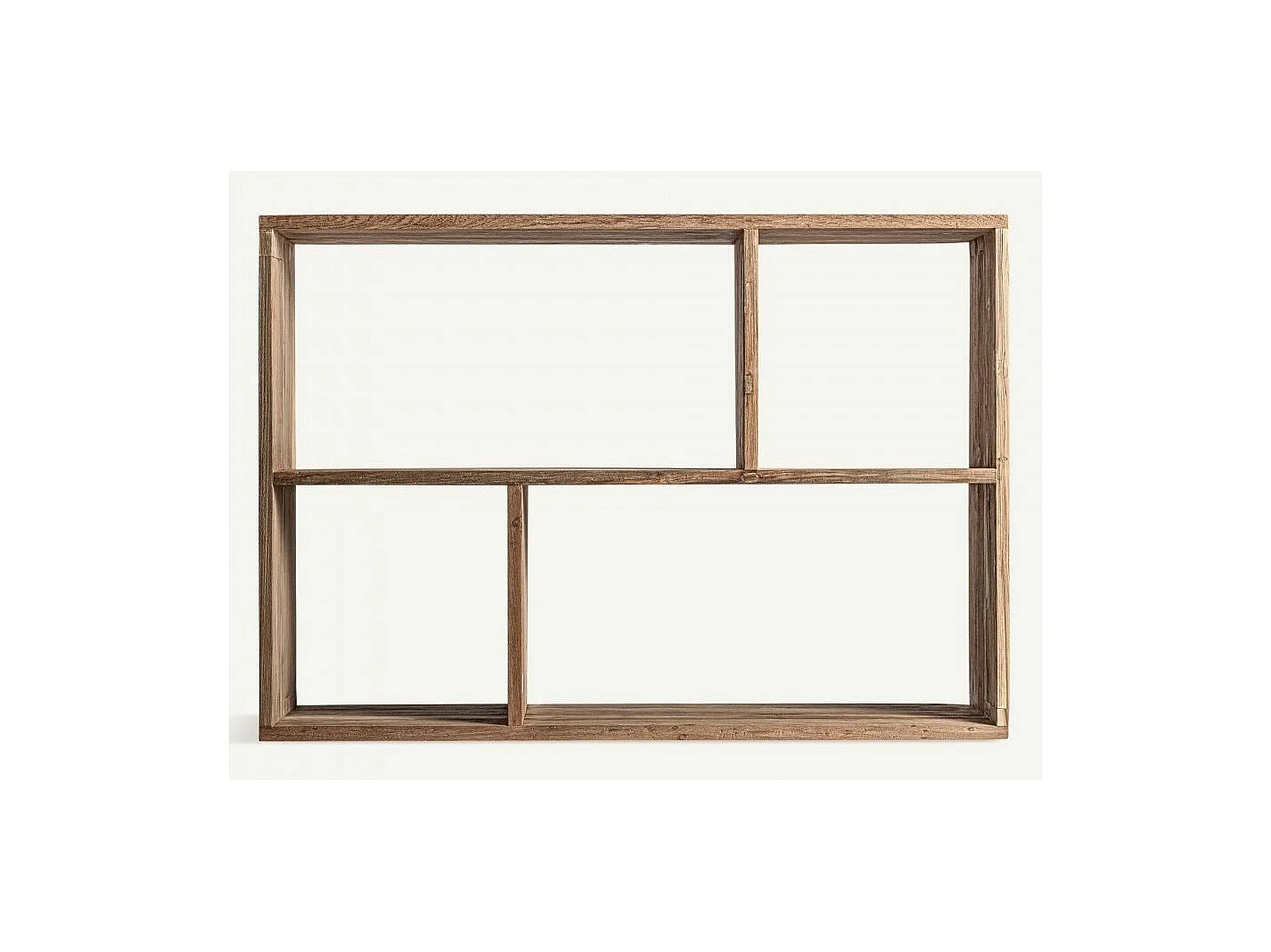 Bibliothèque bois massif naturel vieilli style colonial Rubha 100cm