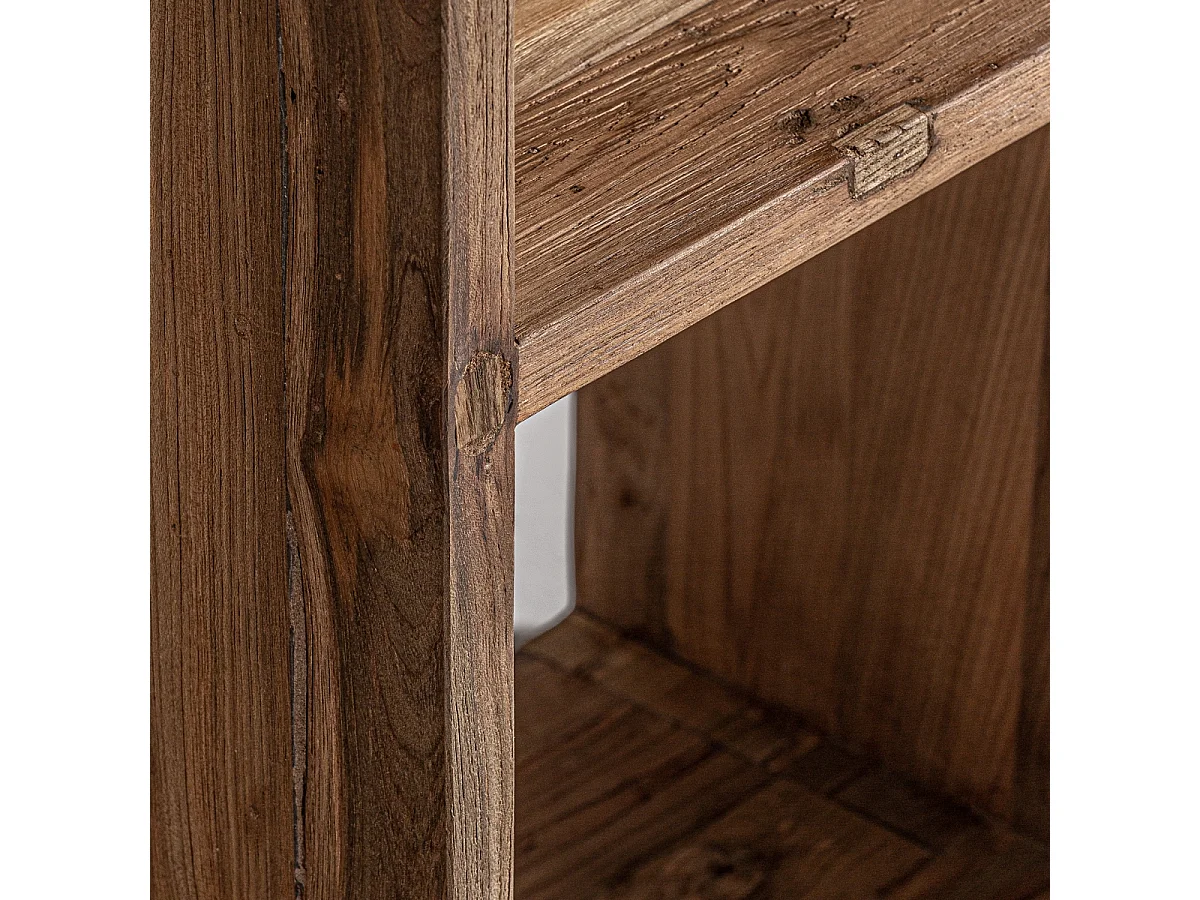 Librería Rubha estilo colonial madera maciza natural envejecida 100 cm