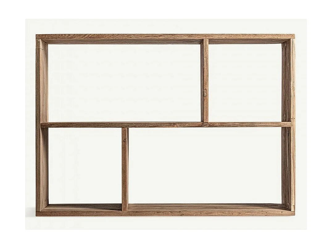 Librería Rubha estilo colonial madera maciza natural envejecida 100 cm