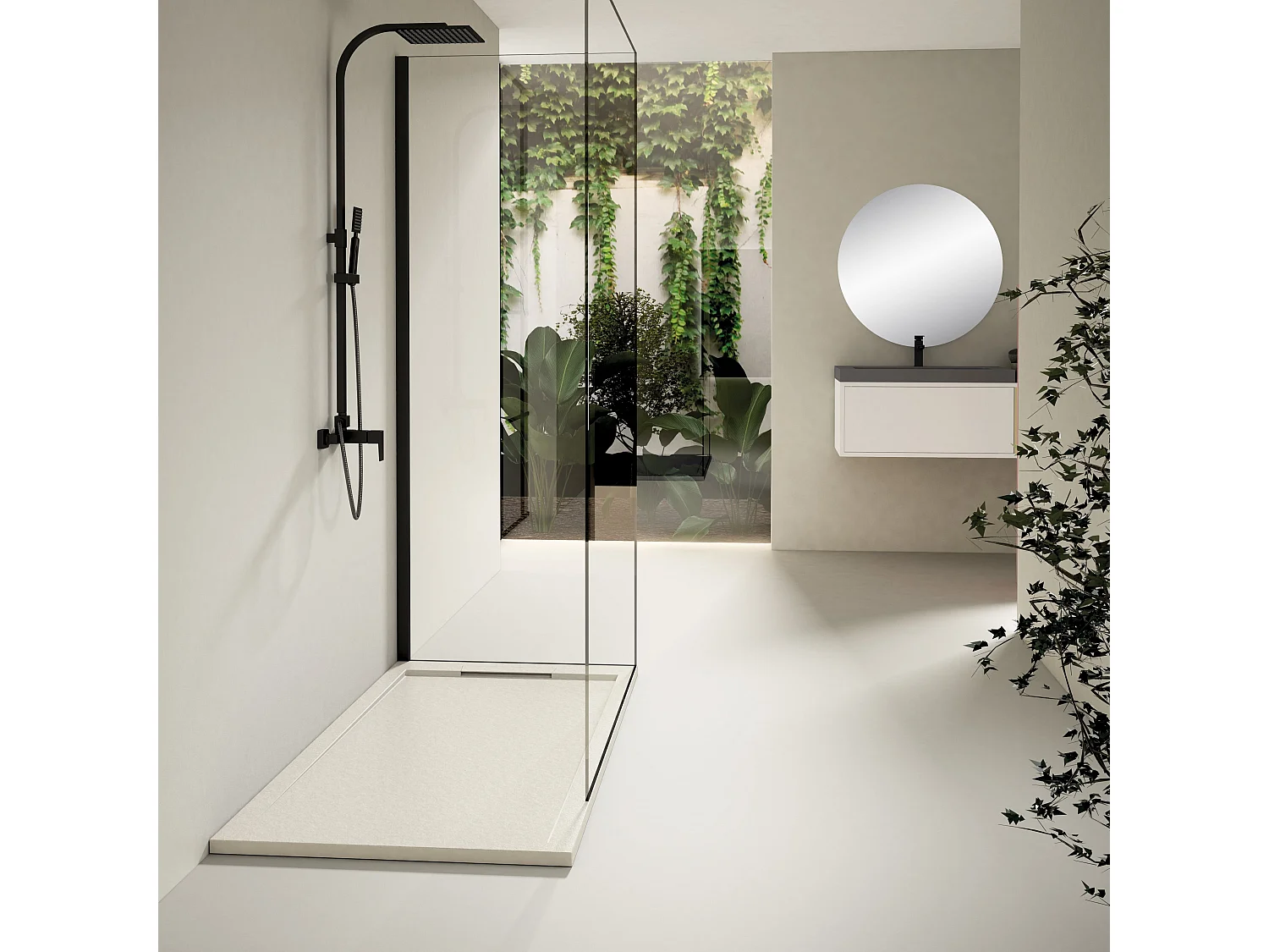 Plato de ducha resina LUX BLANCO  90x150cm rejilla color